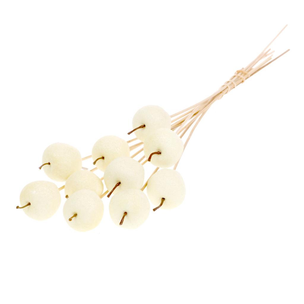 Pre Order Apple sugar 5 cm on stem white, Box x 20