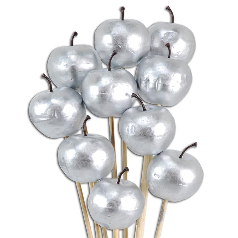 Pre Order Apple 5cm on stem silver, Box x 20