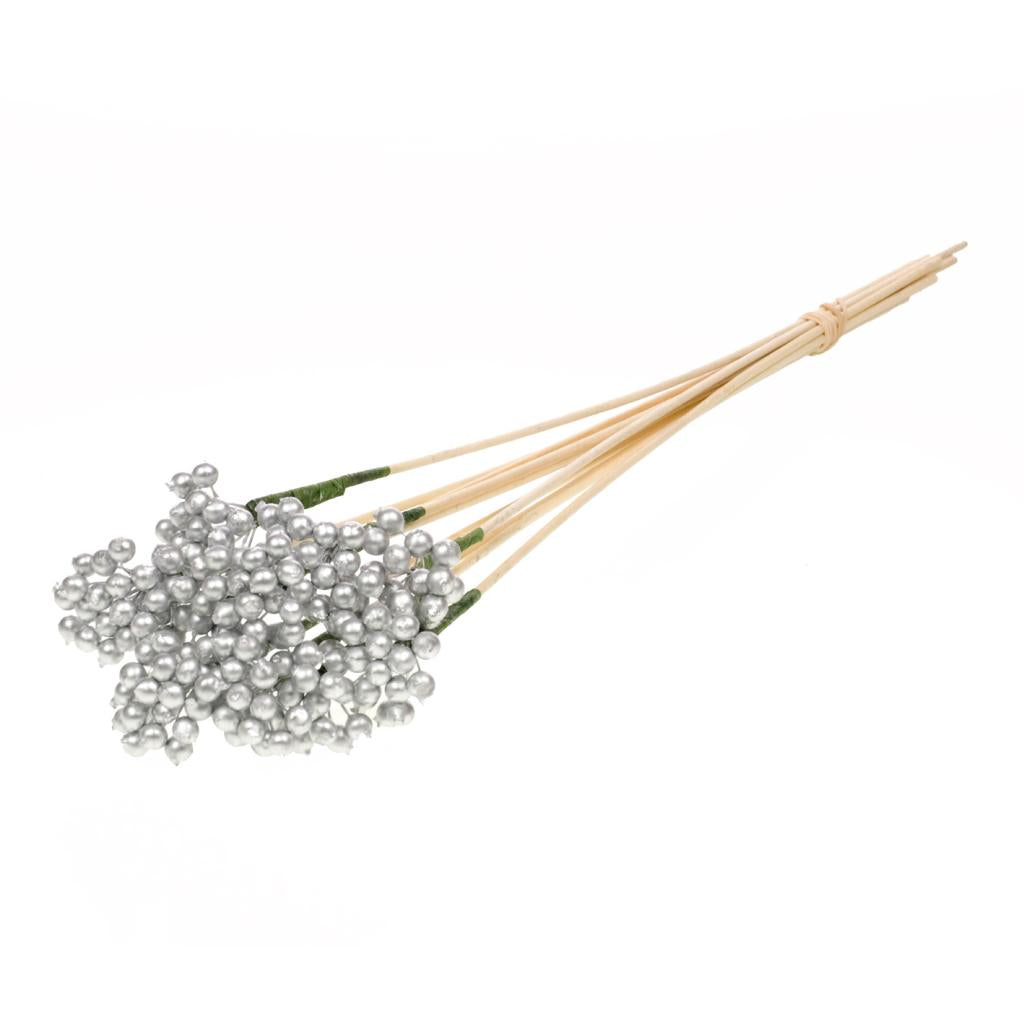 Pre Order Berry cluster on stem silver, Box x 25