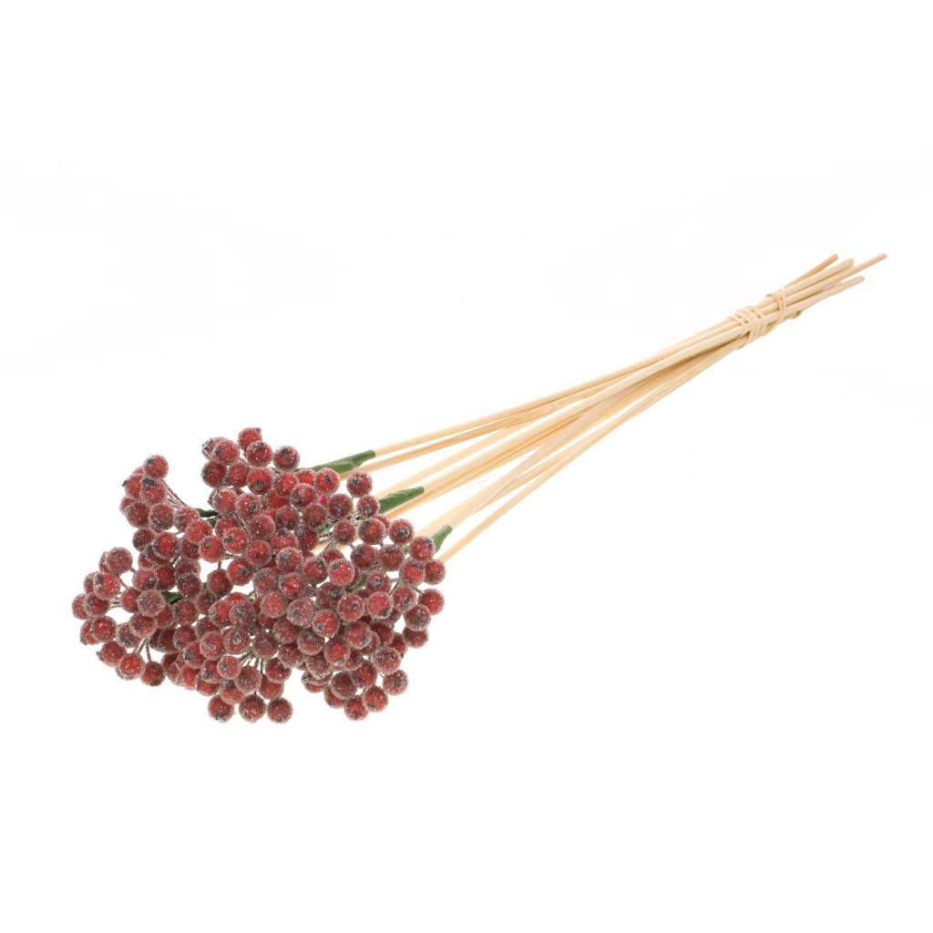 Pre Order Berry sugar cluster on stem red, Box x 25