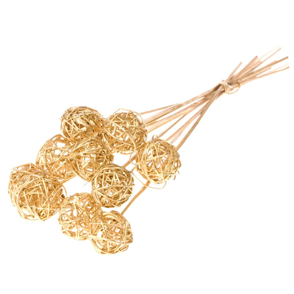 Pre Order Brunch ball 5cm on stem gold, Box x 15