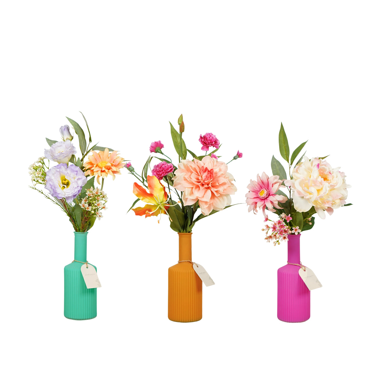 Pre Order artificial flowers in vase, pastel, box x 6