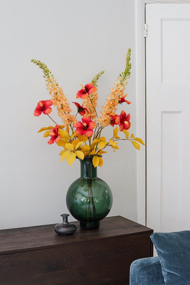 Leaf Spray Stem (Silk-ka), Artificial, Yellow 75cm