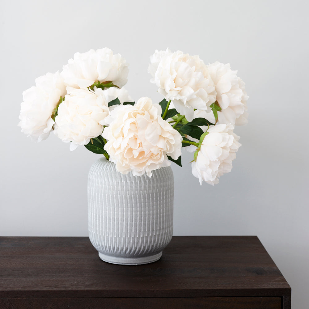 Planter, Terracotta, White, H22cm