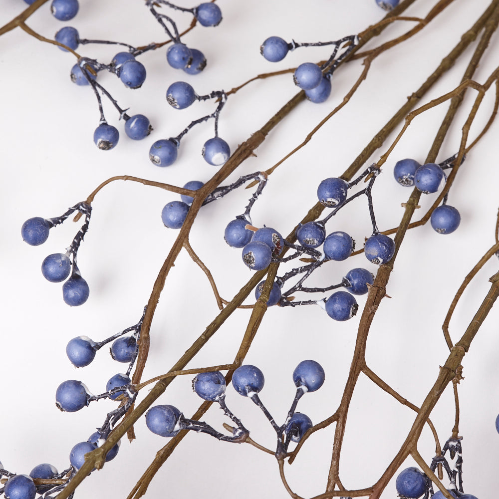 Berry Spray (Silk-ka), Artificial, Blue, 133cm