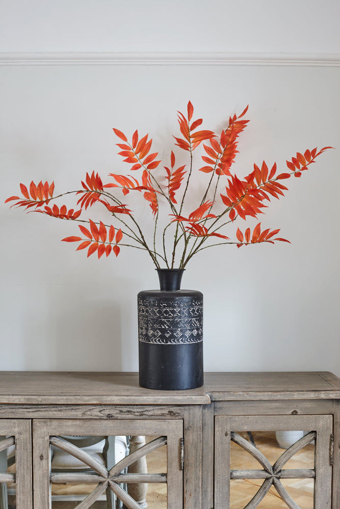 Bottle Vase, Battambang, Metal, Antique Black, H36cm