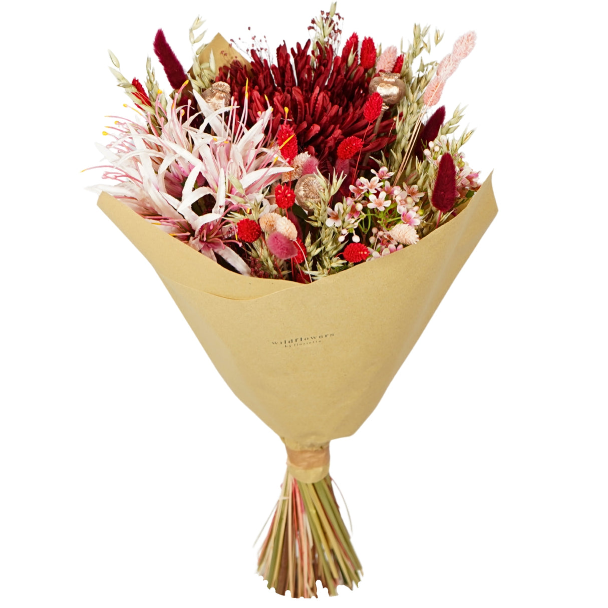 Pre Order Bouquet Dried and Silk, red allure, multi, box x 4 bouquets