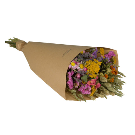 A box of Floriëtte bouquets in brown paper wrapping