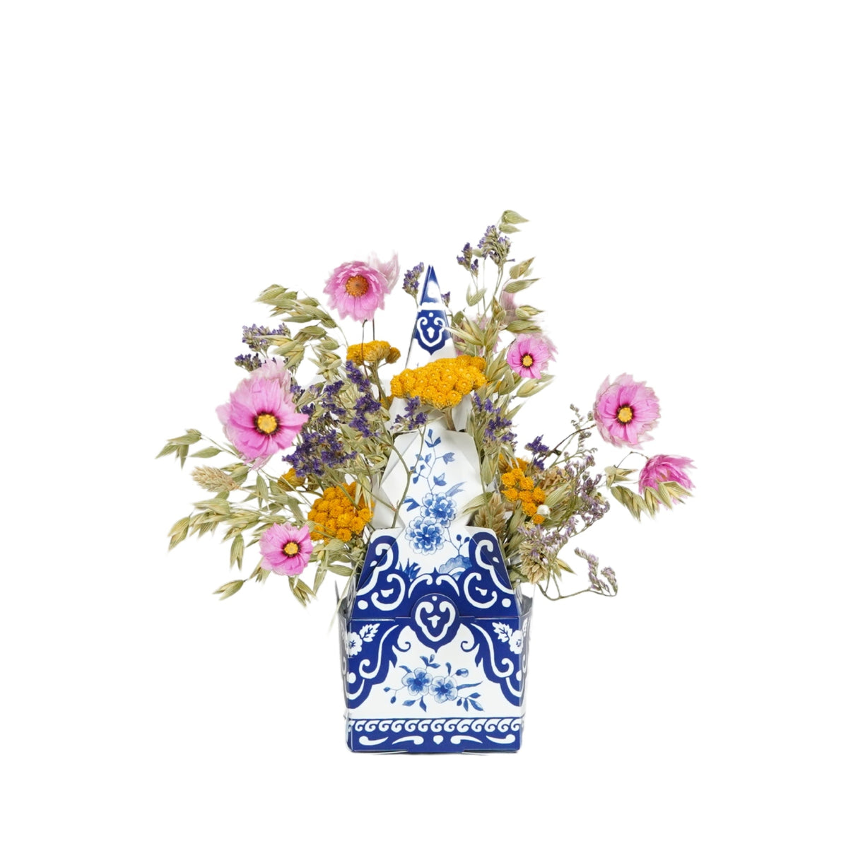 A box of Floriëtte bouquets in brown paper wrapping