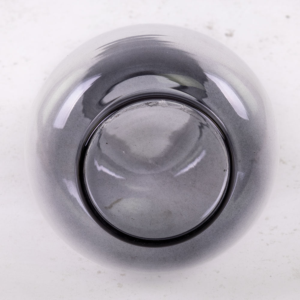 Dark Grey Glass Vase, H20cm