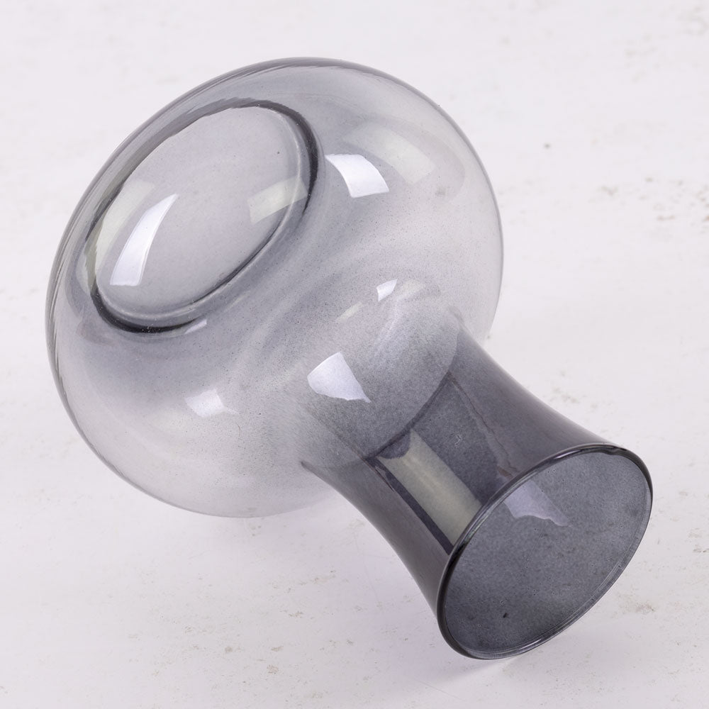 Dark Grey Glass Vase, H20cm