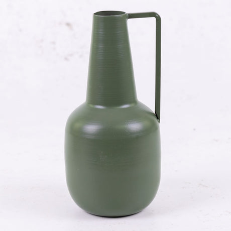 Khaki Green Iron Bottle Vase, H20cm