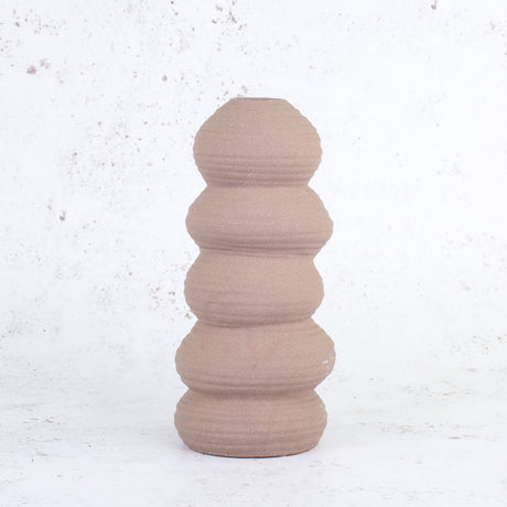 Terracotta Balancing Stone Ceramic Vase, H30cm