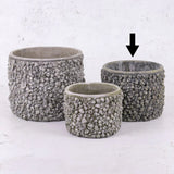 Pot, Textured, Fibre Stone, Grey, H13.5cm