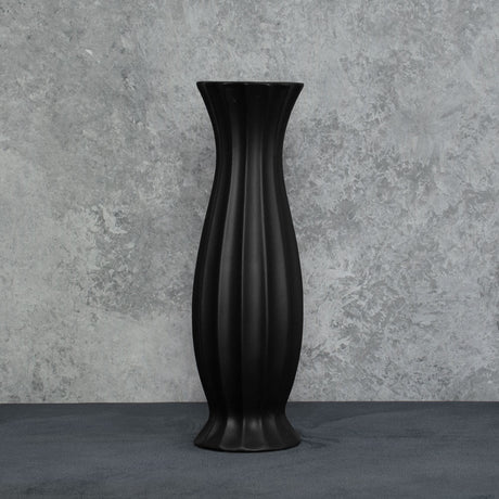 Vase, Black Ceramic, 33cm