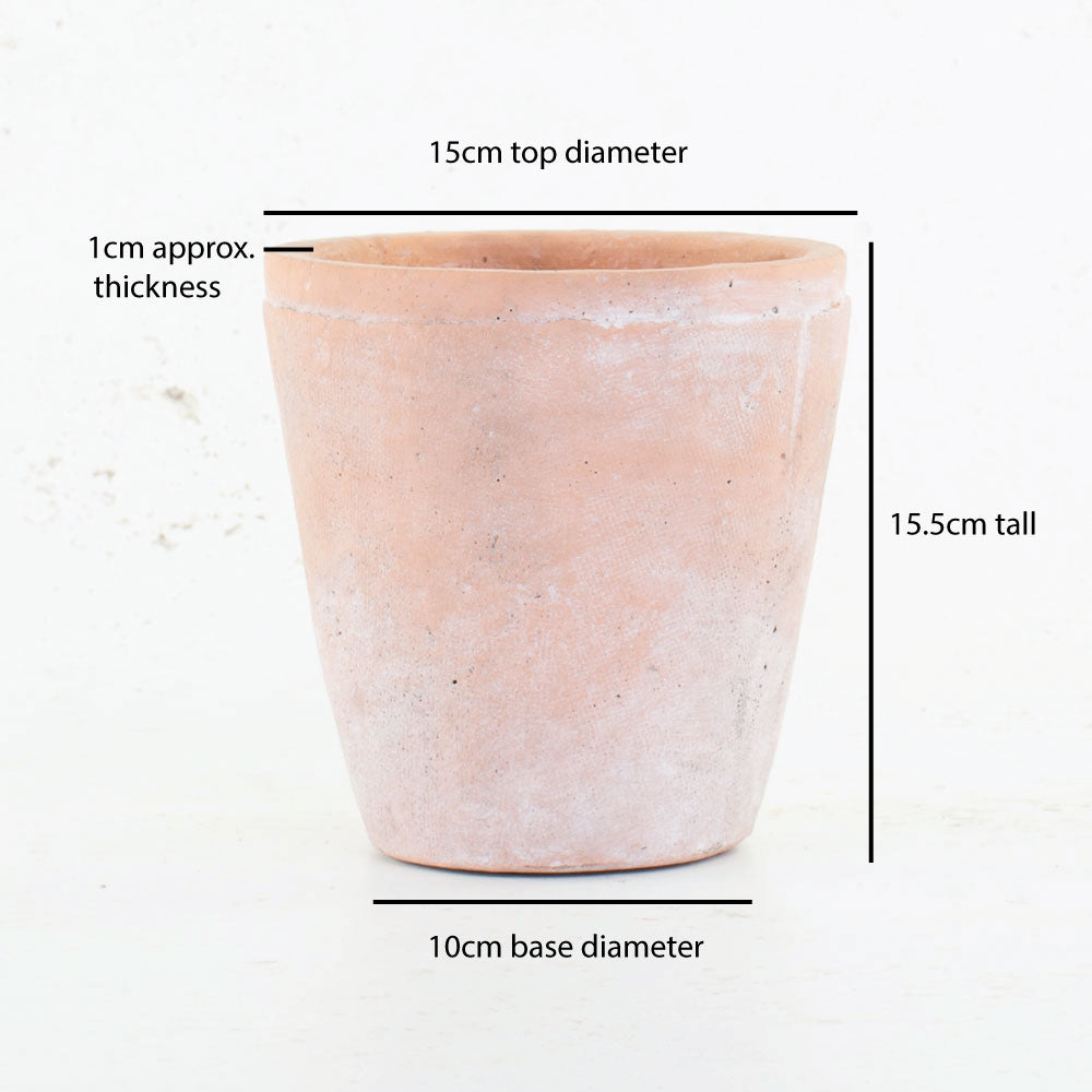 Clay Flowerpot - Rustic, 15 cm x 15.5 cm