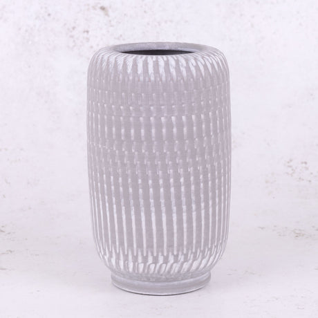 Vase, Terracotta, White, 24cm