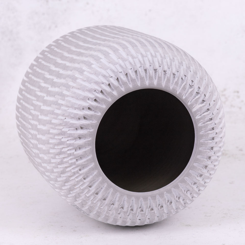 Planter, Terracotta, White , 22cm