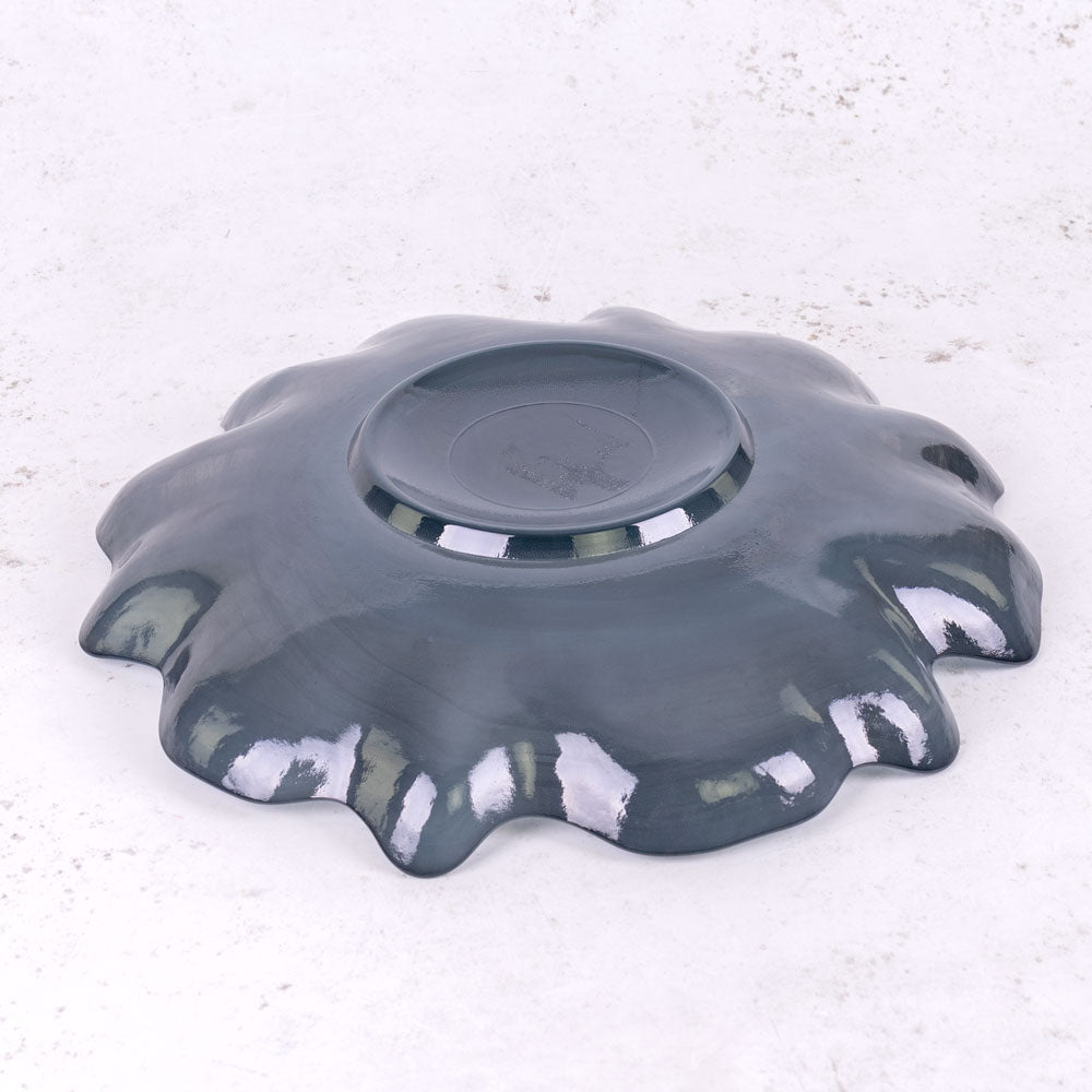 Bowl, Recycled Glass, Grey,33cm