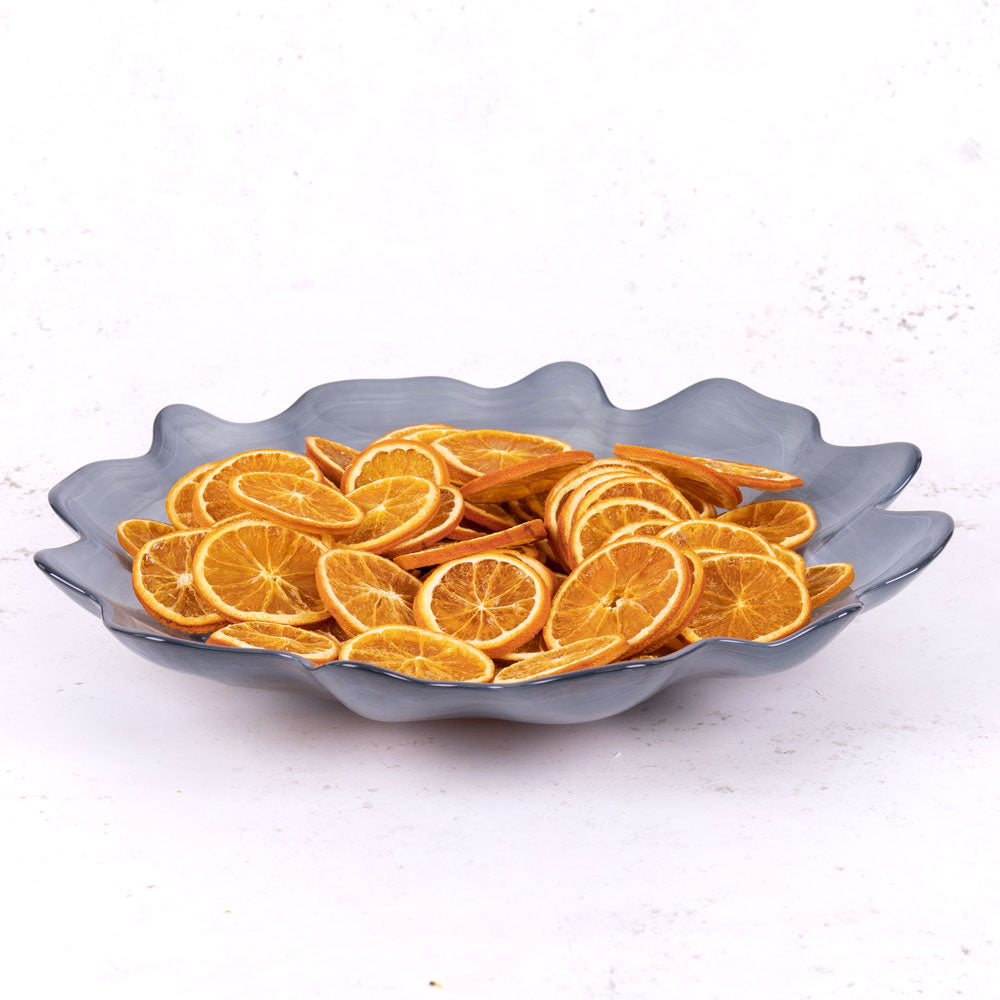 Bowl, Recycled Glass, Grey,33cm