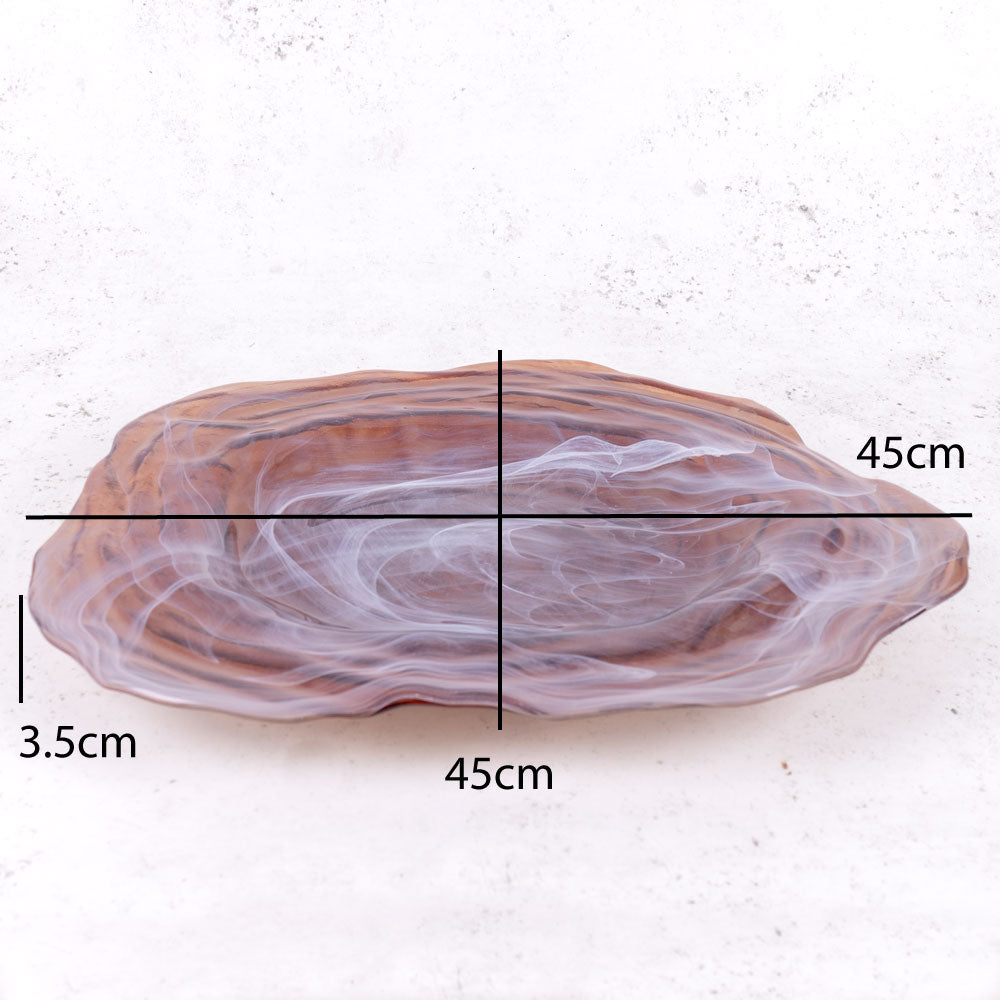 Bowl, Recycled Glass, Brown, 45cm