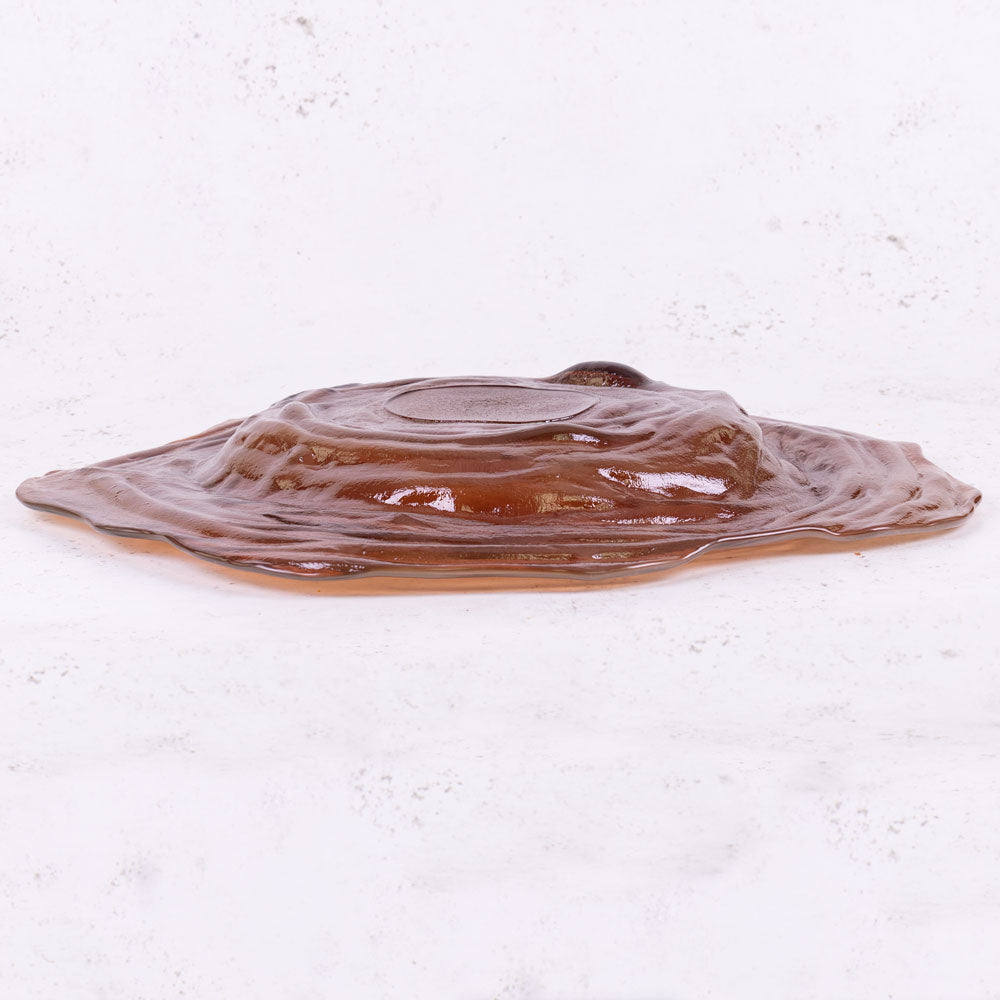 Bowl, Recycled Glass, Brown, 46cm