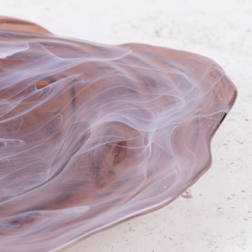 Bowl, Recycled Glass, Brown, 46cm