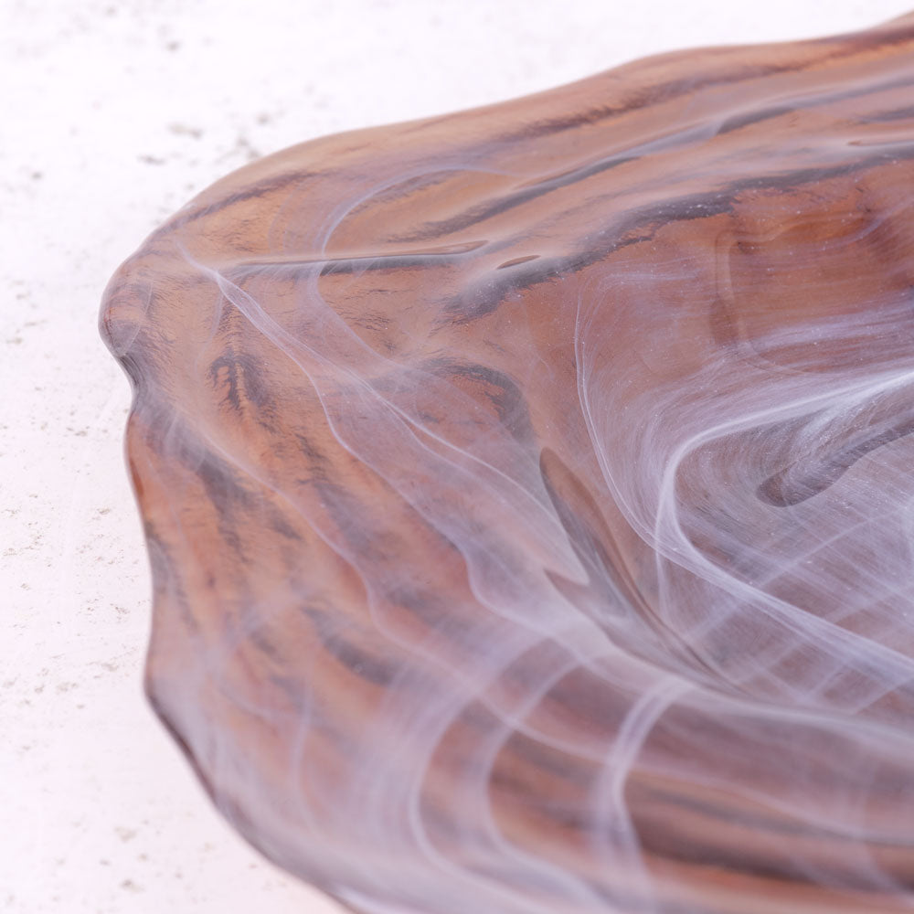 Bowl, Recycled Glass, Brown, 46cm