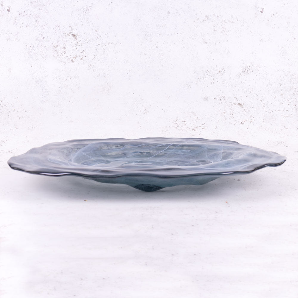 Bowl, Recycled Glass, Grey,46cm