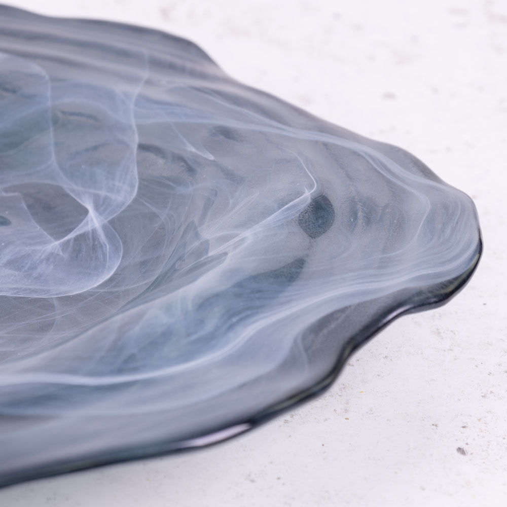 Bowl, Recycled Glass, Grey,46cm