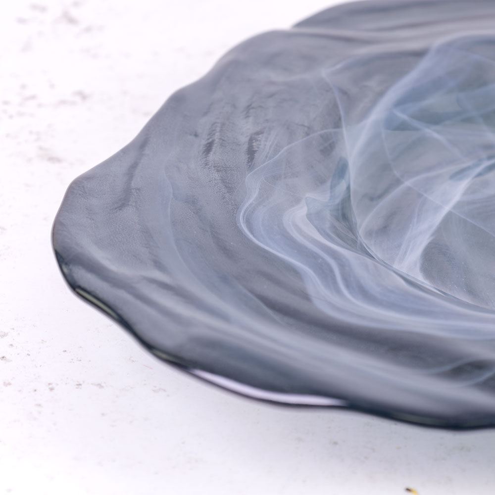 Bowl, Recycled Glass, Grey,46cm