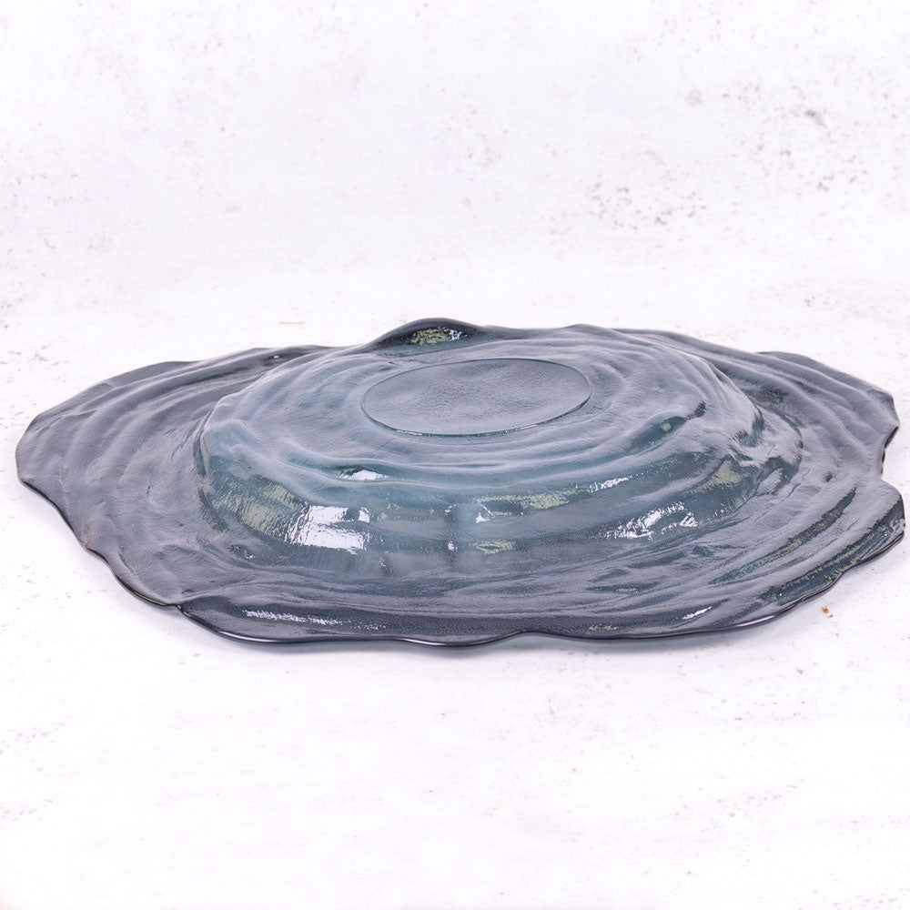 Bowl, Recycled Glass, Grey,46cm