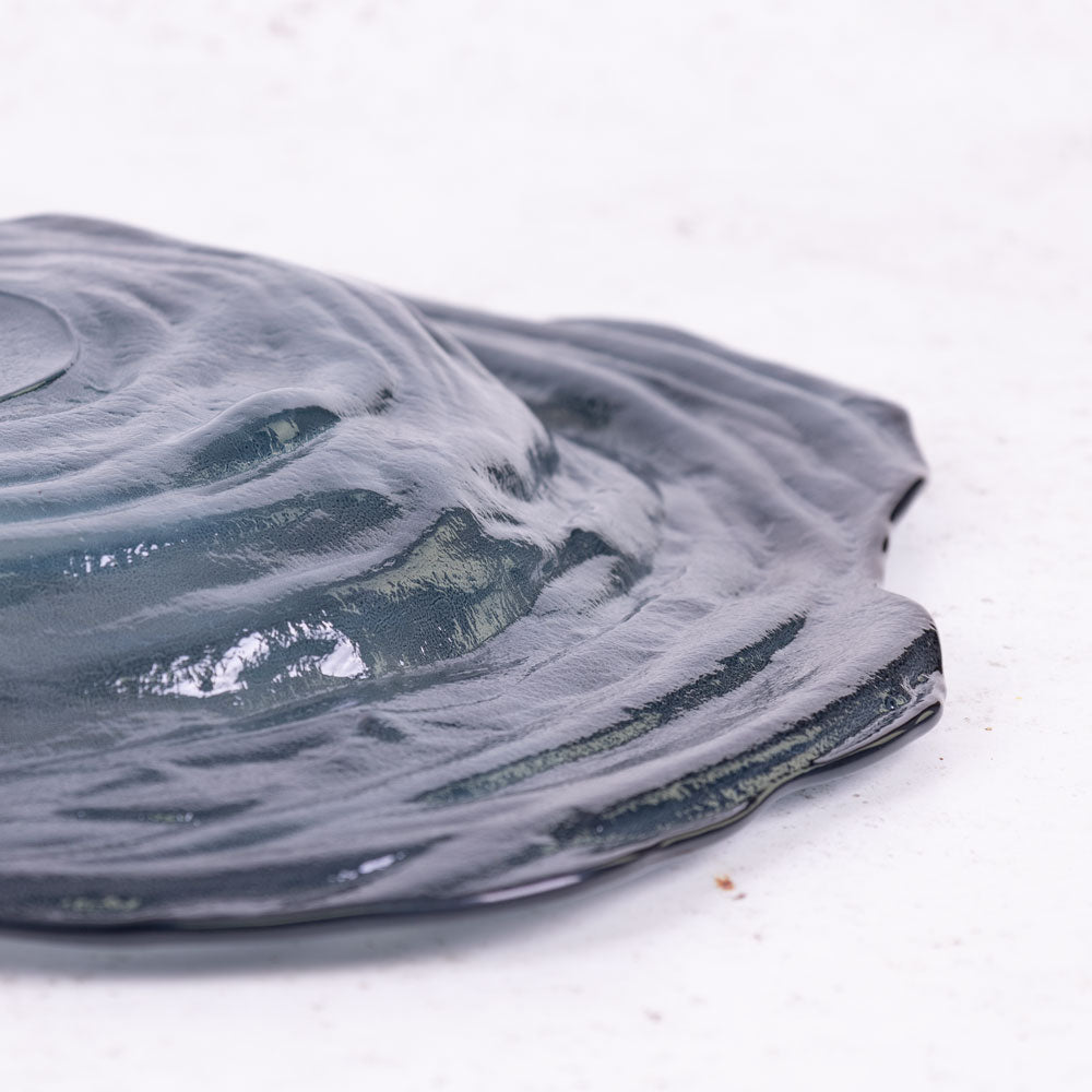 Bowl, Recycled Glass, Grey,46cm