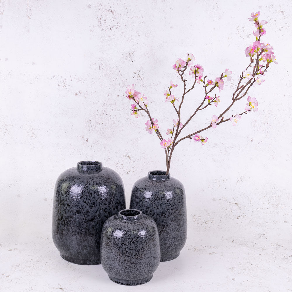 Bottle Vase, Terracotta, Black, H18.5cm