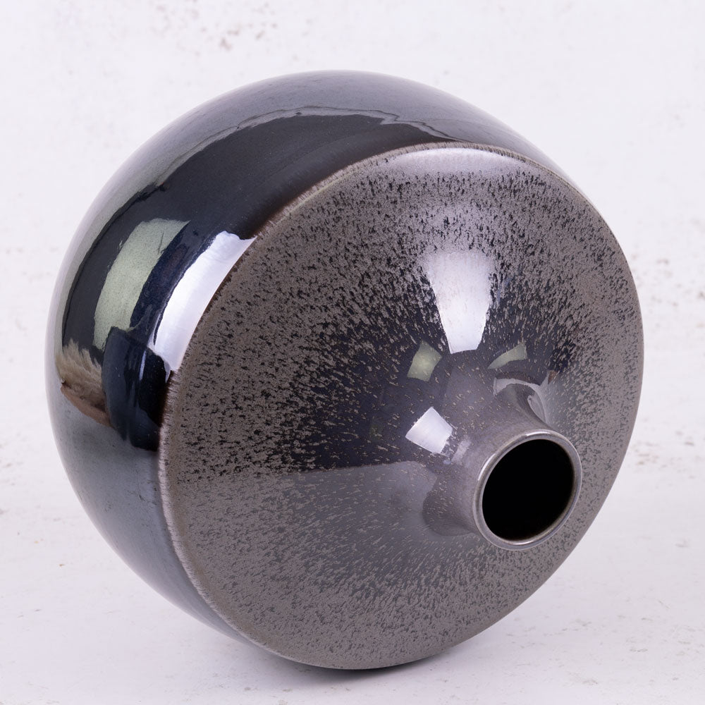 Vase, Ceramic, Black, 22x21.5cm