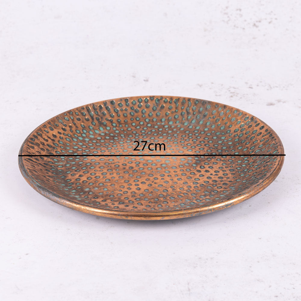Tray, Metal, Antique Copper, 27cm 