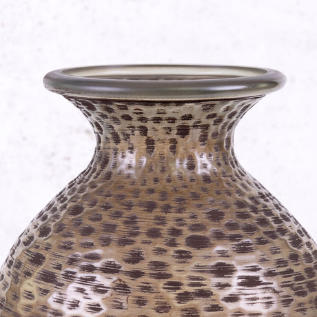 Vase, Recycled Glass, Brown Wash H33cm