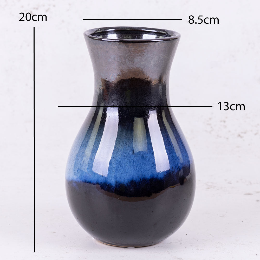 Vase, Ceramic, Dark Blue H20cm