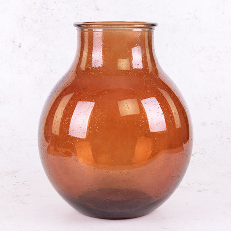 Vase, Recycled Glass, Dark Red, 29x36cm