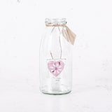 Milk Bottle Bud Vases, Glass, Sweetheart, Set x 6