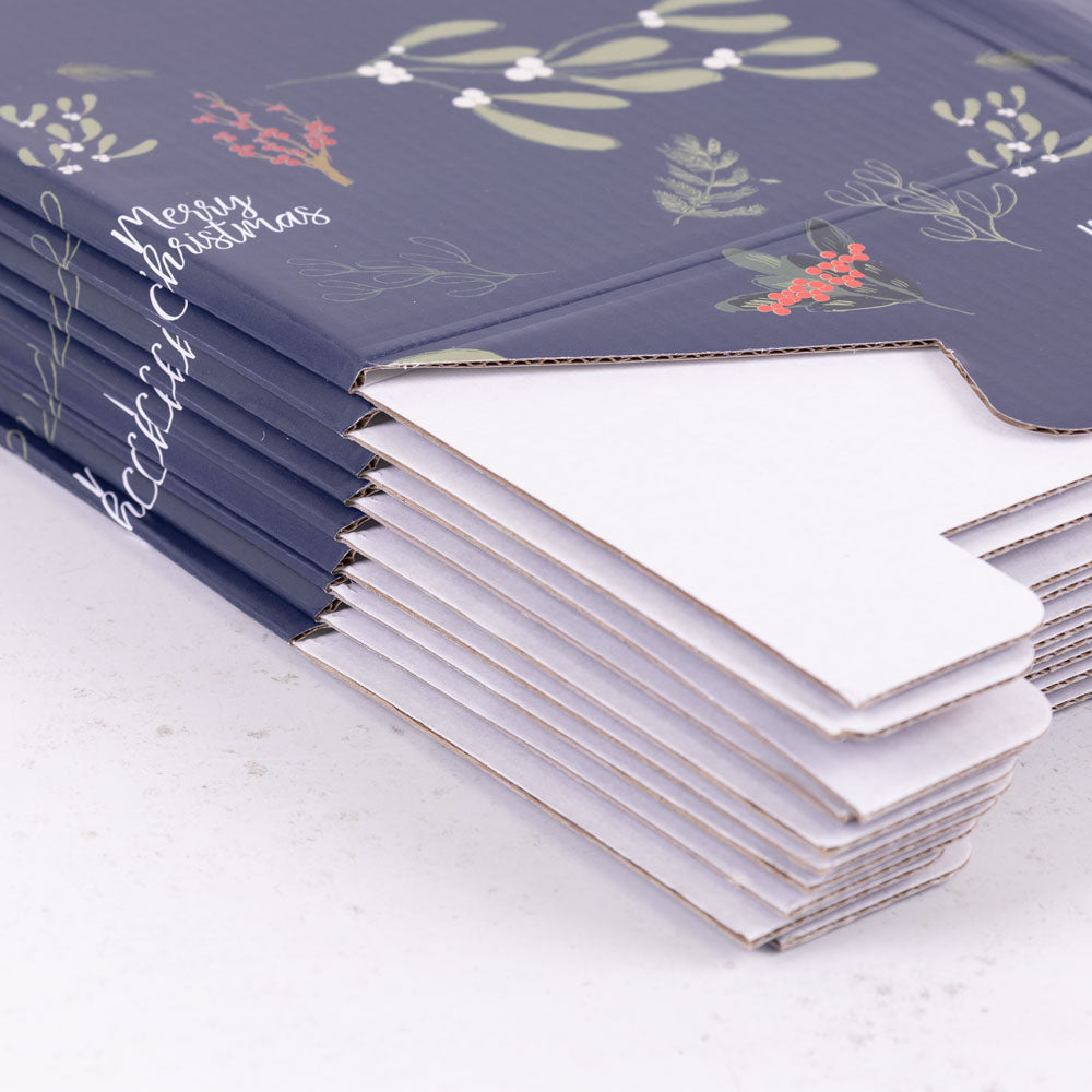 Porto Boxes, Mistletoe & Berries, Navy, Pack x 10