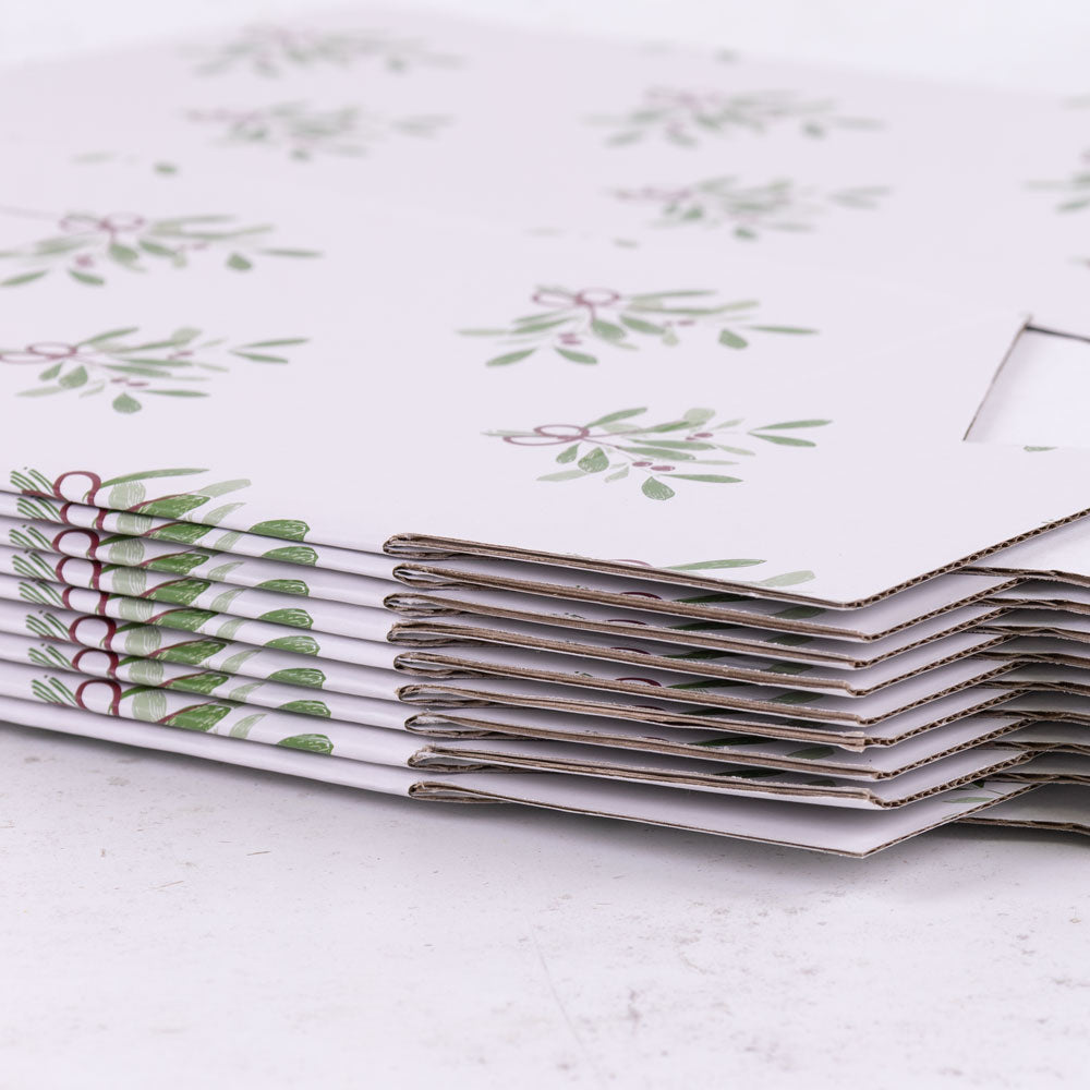 Porto Boxes, Oh Mistletoe, White/Green/Red, Pack x 10