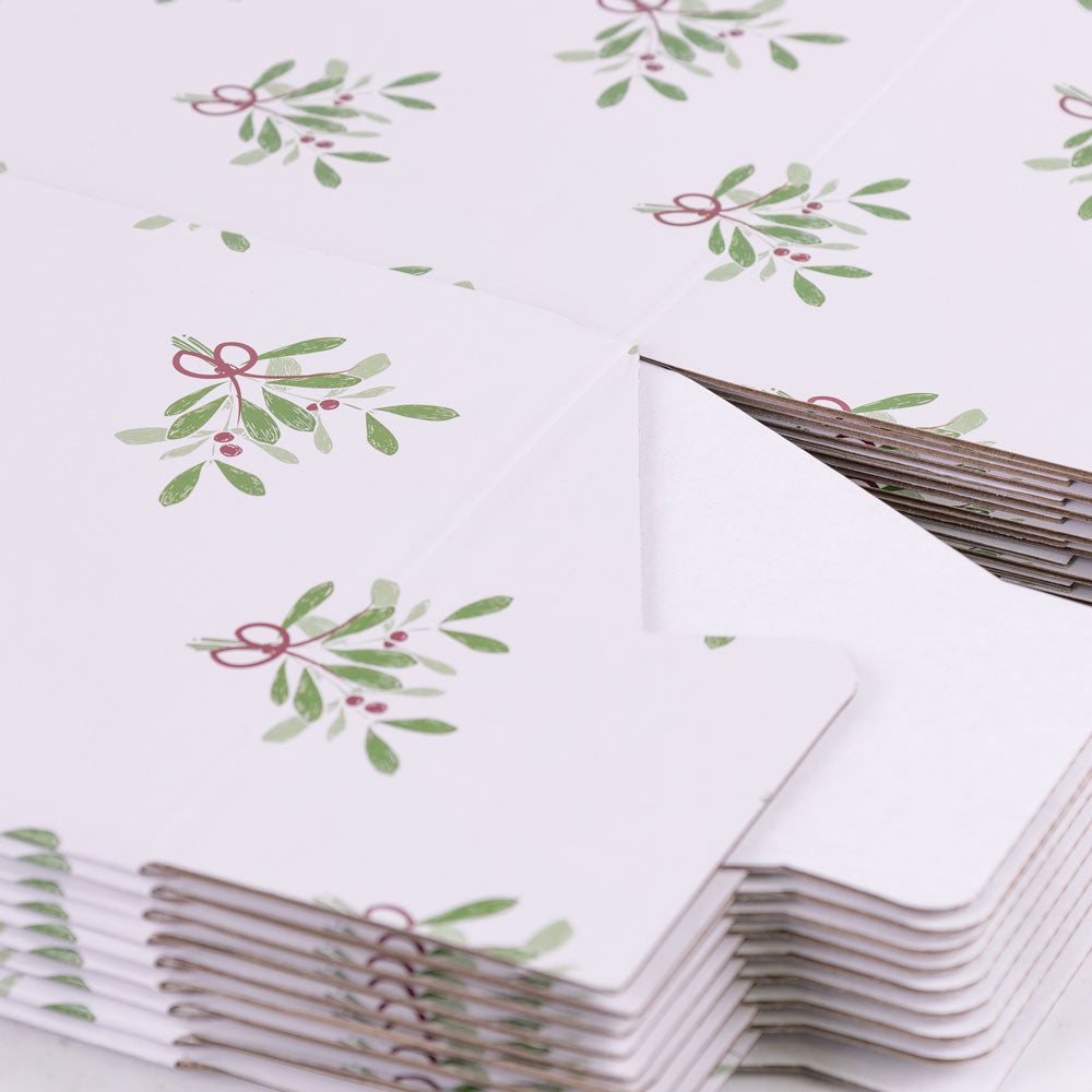 Porto Boxes, Oh Mistletoe, White/Green/Red, Pack x 10