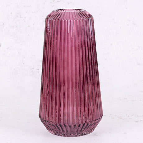 Flumet Vase, Glass, Magenta, 16x30cm