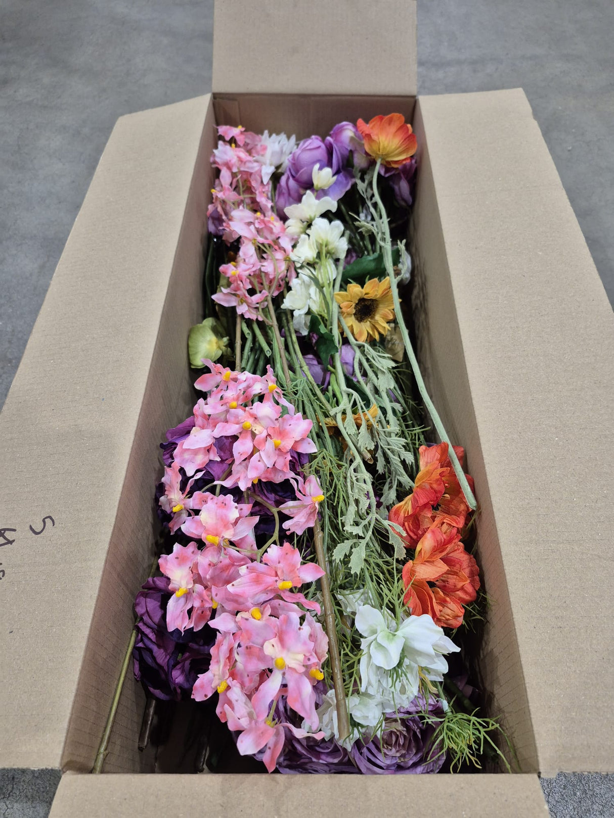 Faux Flowers, End of Line Clearance Boxes, 50 stems
