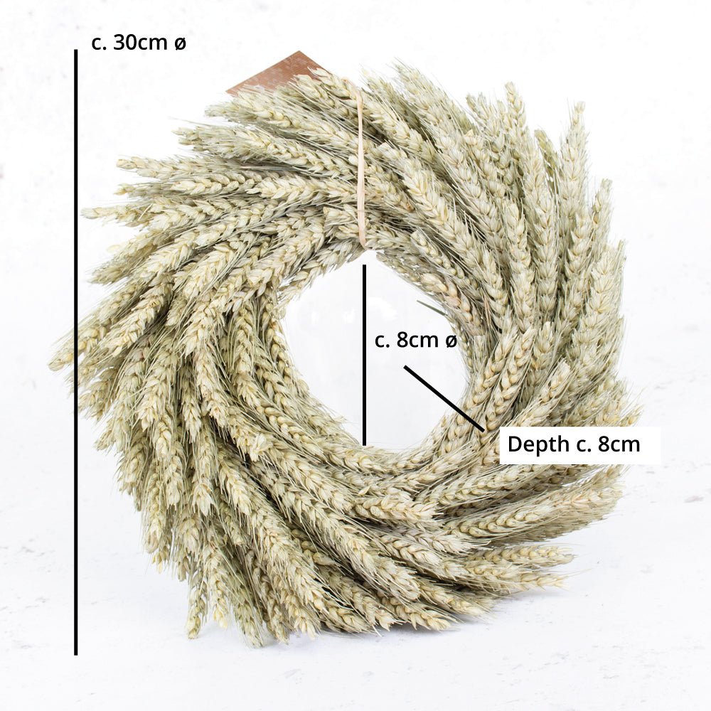 Wreath, Wheat, Natural, 30cm