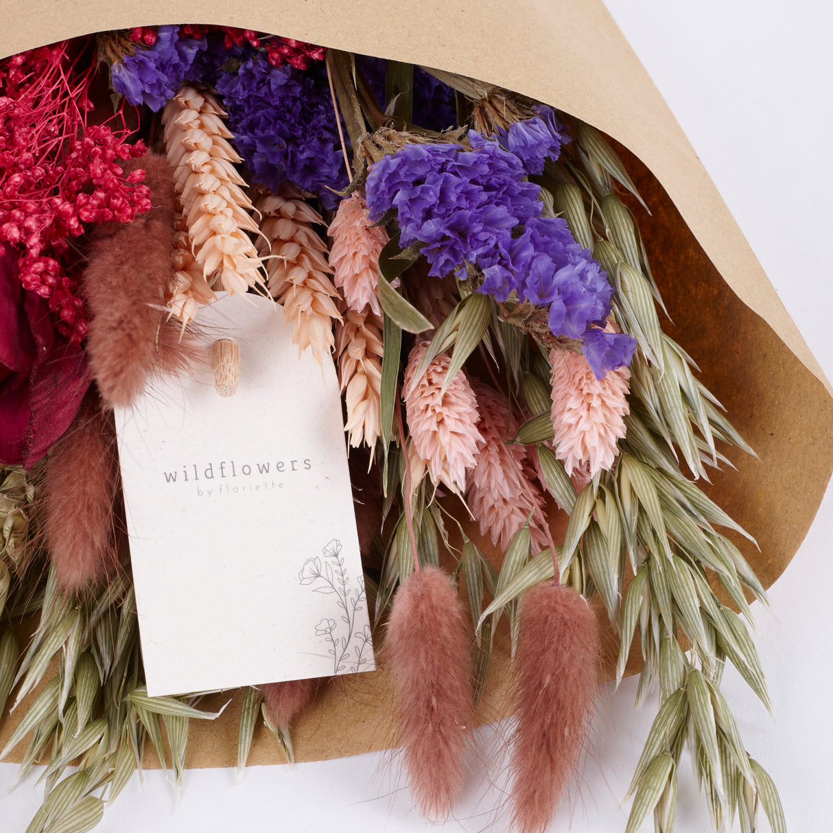 Bouquet, Wildflower Dried, Burgundy, Small