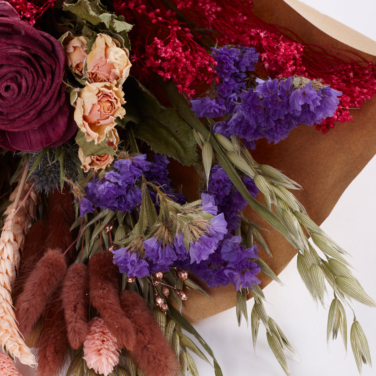 Bouquet, Wildflower Dried, Burgundy, Medium