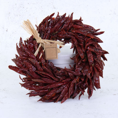 Chilli Wreath, Natural, 30cm Diameter