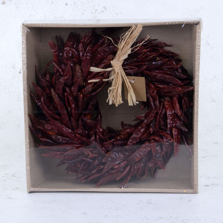 Chilli Wreath, Natural, 30cm Diameter